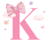 Lettre k rose nuages