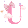 Letter u Pink Clouds