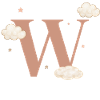 Letter w clouds stars