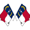 Two flags crossed North Carolina