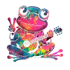 Friedenszeichen Dye Hippie Frog 60s