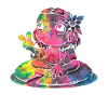 Friedenszeichen Dye Hippie Frog 60s