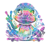 Friedenszeichen Dye Hippie Frog 60s