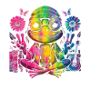 Friedenszeichen Dye Hippie Frog 60s