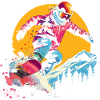 Snowboarder Synthwave