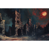 Poster Illustration Paysage médiéval en ruine