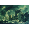Ruined Landscape Illustration Poster