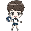 Petit joueur de volley-ball garçon