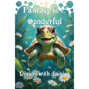 Underwater turtle dives with daisies