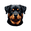 Visage de chien - Rottweiler