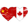 China Canada Flag Heart Used
