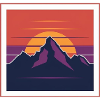 Sunset Peaks between the Mountains