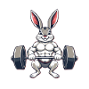 Muscular bunny during training
