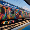Zug mit Graffiti