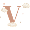 Letter v clouds stars