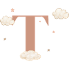 Lettre t nuages étoiles