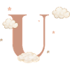 Lettre u nuages étoiles