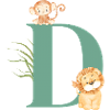 Letter d green jungle animals