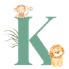 Lettre k vert animaux jungle