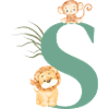 Jungle animal green letter