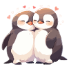 Pinguino Cuore Amore Carino Abbraccio Pinguino Amore