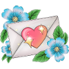 envelope with flowers
