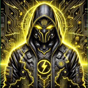 Cosmic Neon Hacker: Guardian of the Digital Realm