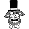 Mr. Bunny Gentleman Hoge Hoed Monocle Bril