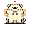 Cuddly Sabertooth Tiger with Heart
