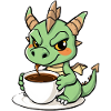 Sweet dragon likes coffee