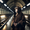 Schimpanse Mönch U-Bahn