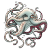 Whimsical Octopus with Dreamy Expression