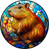 Capybara Stained Glass Mosaic