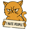 I Hate People Antisocial Cat