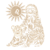 Löwe Sternzeichen Faultier unter der Sonne