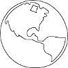 Silhouette du globe terrestre