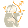Sagittarius Zodiac Sloth Motif Funny