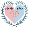 Mom & Dad Heart with Baby Feet