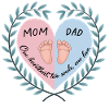 Mom, Dad & Baby Heart Design