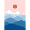 Mountain landscape pink