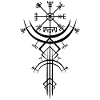 Symbole noir d'une boussole viking