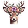 Deer, Reindeer, Carnival, Flowers