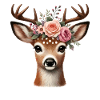 Deer, Reindeer, Carnival, Flowers