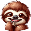 Cute shy sloth cartoon