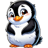 Cute shy cartoon penguin