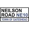 Gateshead Neilson Road Iconic Street Sign
