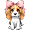 Coquette Bow Beagle Dog Mom Pink Ribbon
