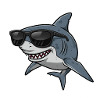 Cool shark with sunglasses