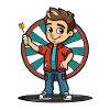 Darts Player Cartoon Style
