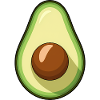 Avocado half halved